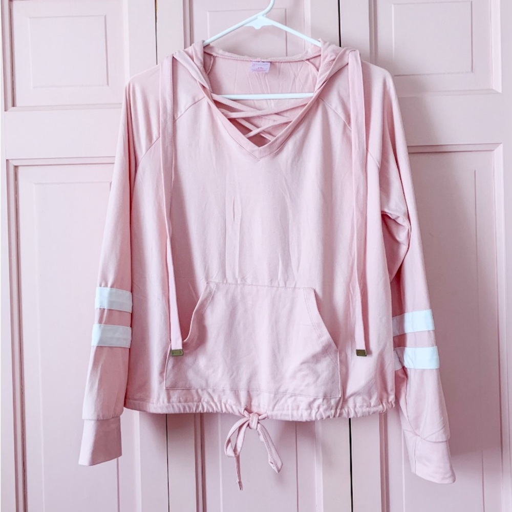 Pink casual and sport hoodie